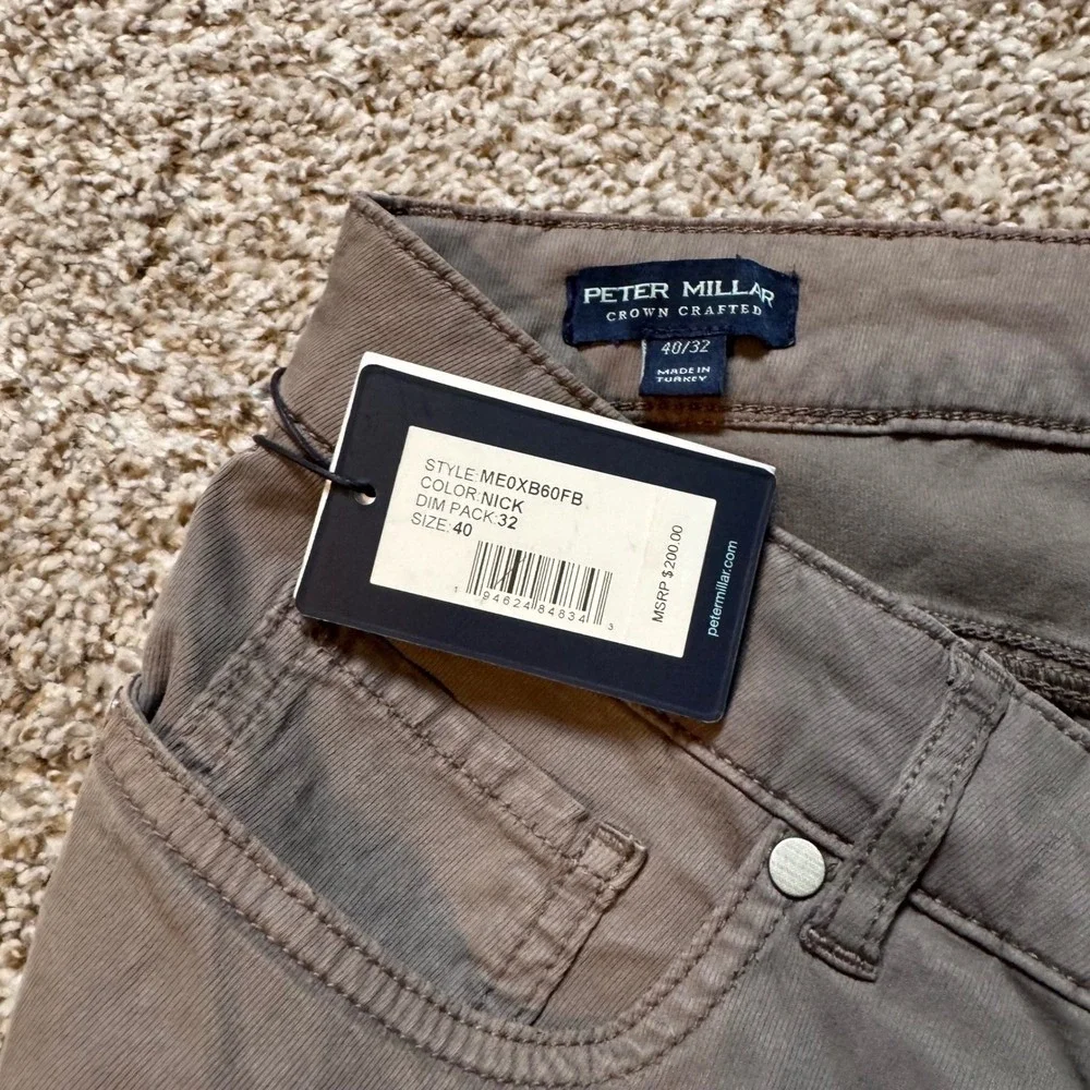 Peter Millar Crown Crafted Nick‎ Gray Wayfare 5-Pocket Pants 40x32 Performance